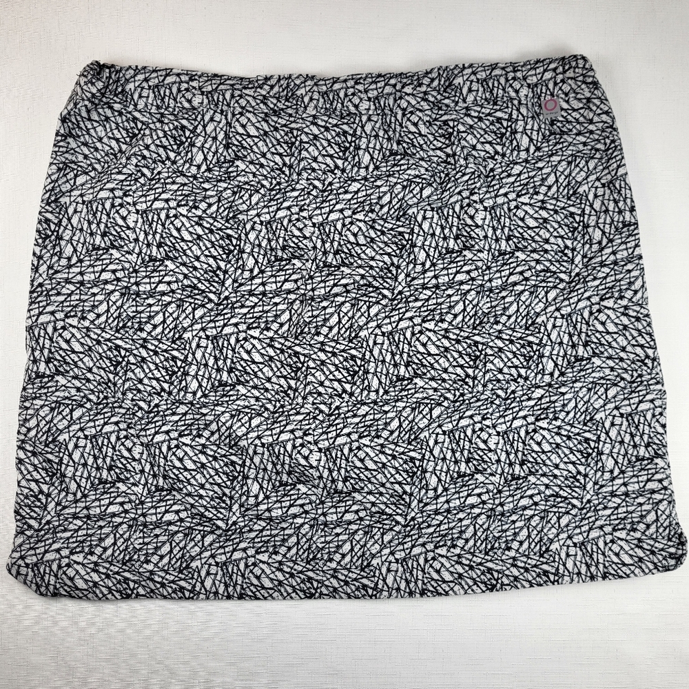 Lee Riders On the Go SKORT Womens Size 16 M Black White Pull On Skirt w/ Shorts - Picture 6 of 14